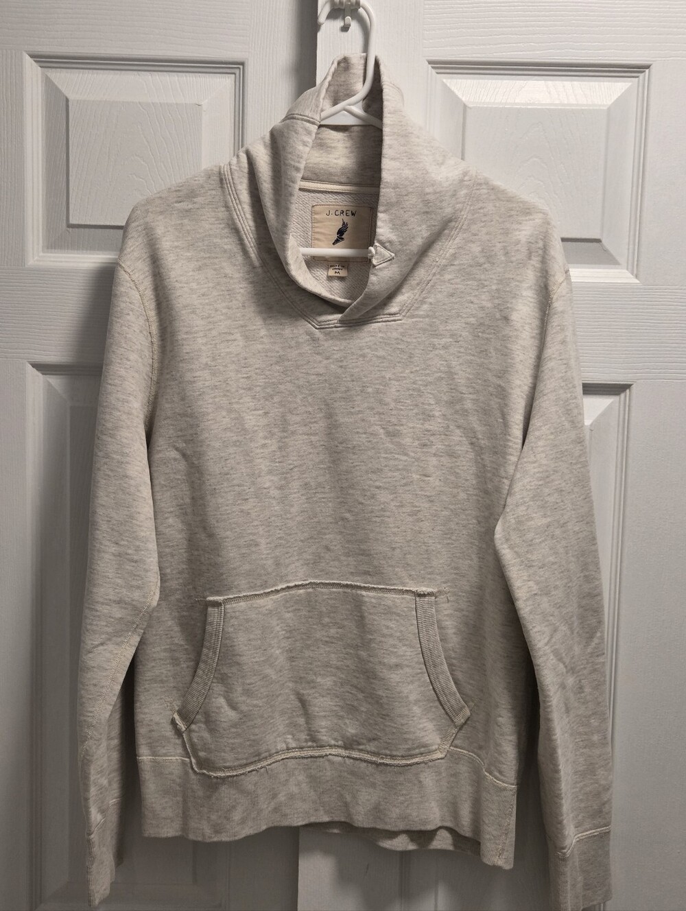 J. Crew Heather Light Grayish Funnel-Neck Sweatshirt Size Medium